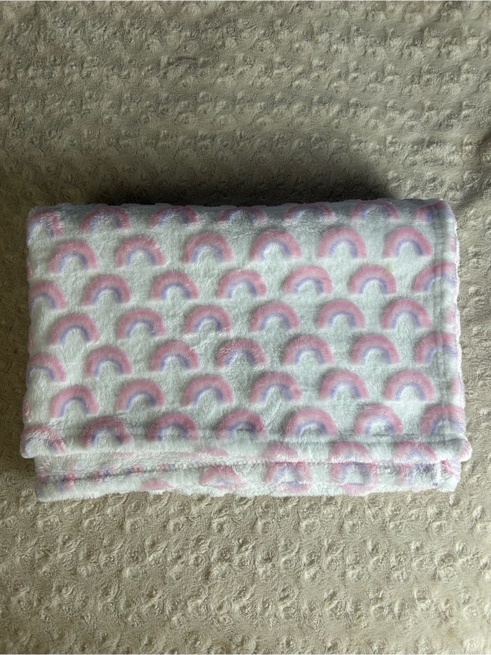 Bananafish Studio Rainbow Baby Blanket Pink Purple White Plush Security lovey